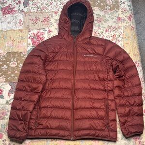 Eddie Bauer Men's Hooded Down Puffer Jacket - Rust